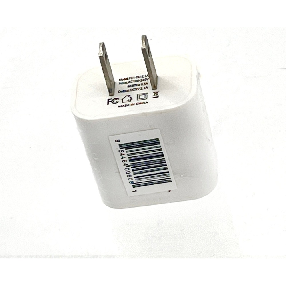 Universal USB Wall Charger Block 5V 2.1A Power Adapter White Model TC1-DU-2.1A